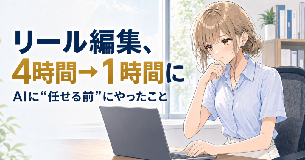 リール編集が4時間→1時間に。AIに"任せる前"にやったこと